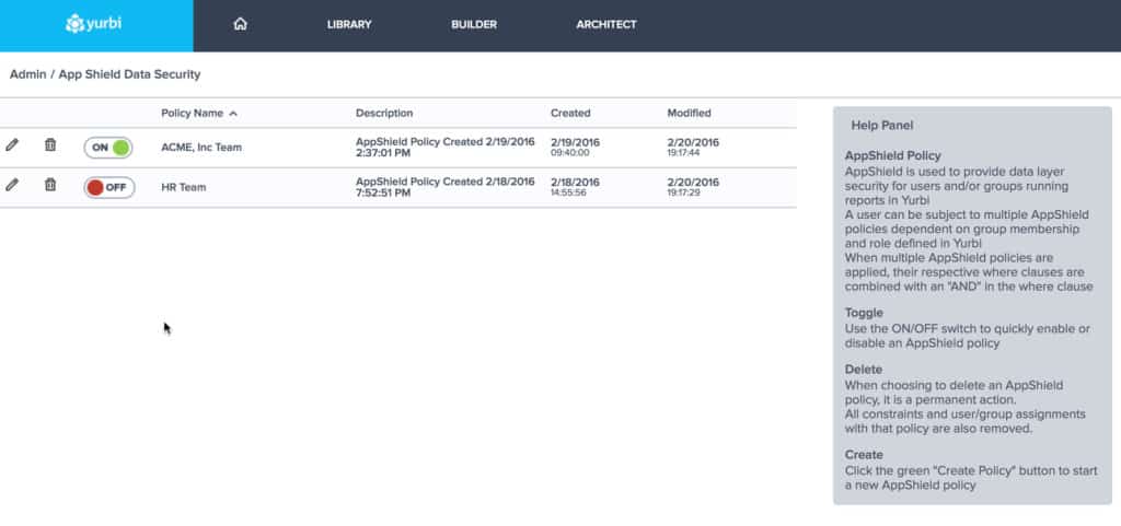 Yurbi App Shield Toggle Policies On/Off