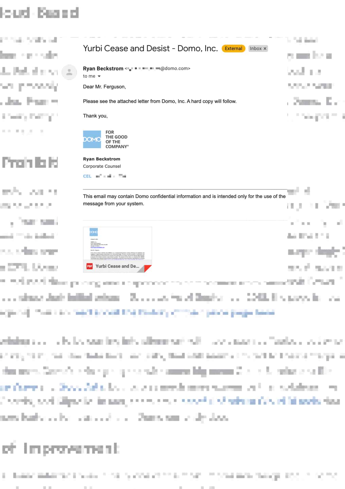 Domo Sent Us A Cease and Desist Letter