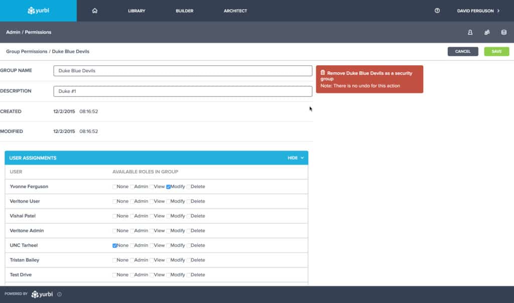 Yurbi Security Groups